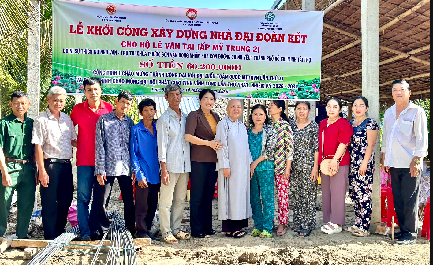 Xã Tam Bình: Khởi công 04 căn “nhà đại đoàn kết”